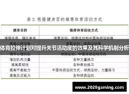 体育拉伸计划对提升关节活动度的效果及其科学机制分析
